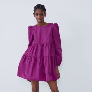 Zara Purple Tafetta Dress US XSmall